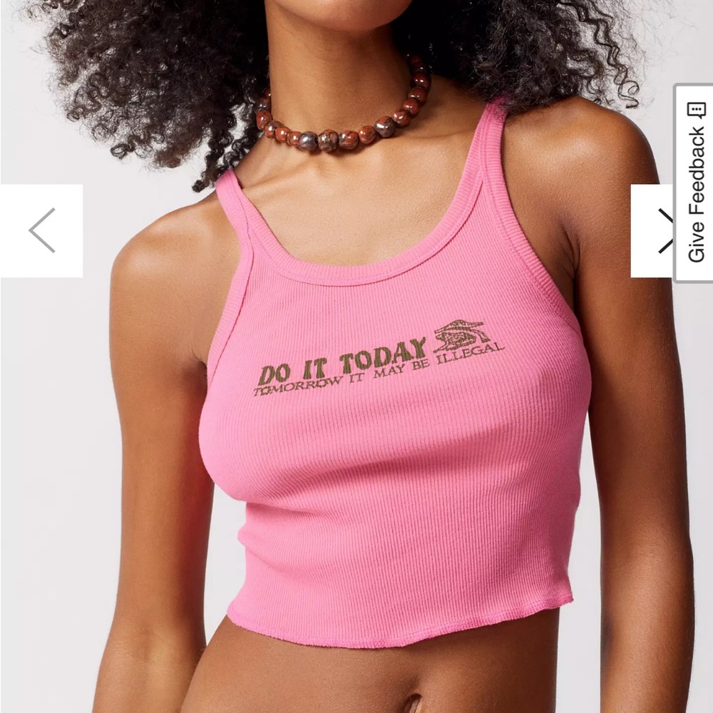 Pink Graphic Tank Top